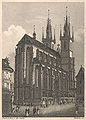Ilustración do século XIX da parte leste da igrexa.