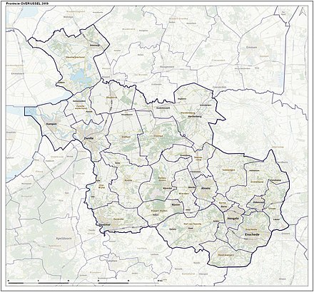 Topographic map of Overijssel, 2019