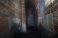 Le sous-sol du bâtiment de la machine du puits A.