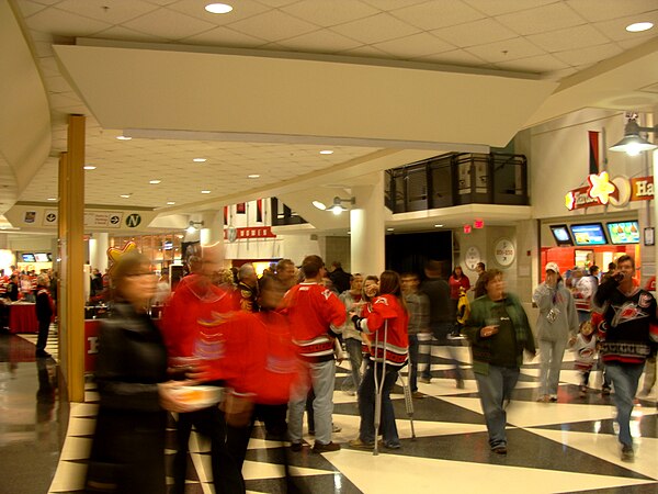 One of the main concourses inside the RBC Center during a Hurricanes game in 2009