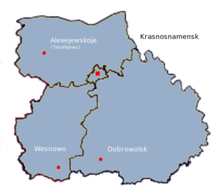 Lage der Landgemeinde Dobrowolskoje selskoje posselenije im Rajon Krasnosnamensk