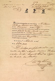 Slave sale receipt, 1848. National Archives of Brazil Recibo de venda da escrava nago Francisca a Maria Antonia Teixeira.jpg