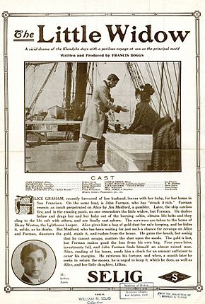 Beschreibung des Bildes Release Flyer für THE LITTLE WIDOW, 1911.jpg.