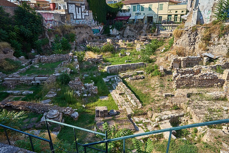 File:Remains of the North Side of the Ancient Agora of Athens on Adrianou Street, 13 August 2020.jpg