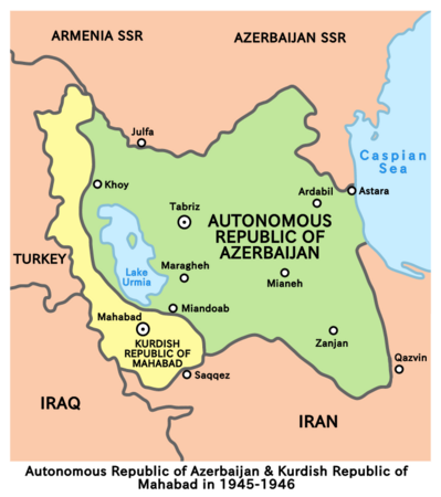 نقشهٔ محدودهٔ حکومت خودمختار آذربایجان