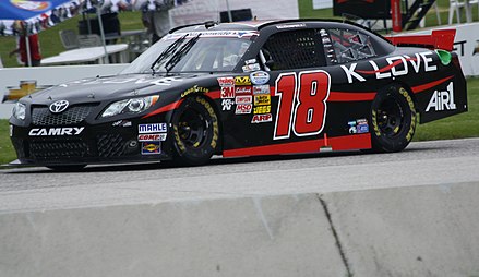 Michael McDowell's K-Love-sponsored Toyota Camry in the NASCAR Nationwide Series.