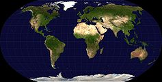 This is a Robinson projection, it sacrifices ... ; favor... (See more: Robinson projection)