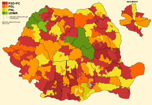 Roumanie Sénat 2008 results.svg