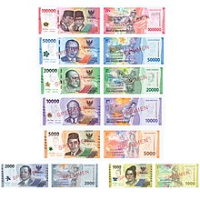 Many currencies, such as the Indonesian rupiah, vary the sizes of their banknotes by denomination. This is done so that they may be told apart through touch alone. Rupiah Tahun Emisi 2022.jpg