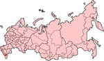 Karta över Ryssland, med Tjetjenien markerat