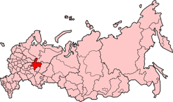Кировска област на картата на Русия