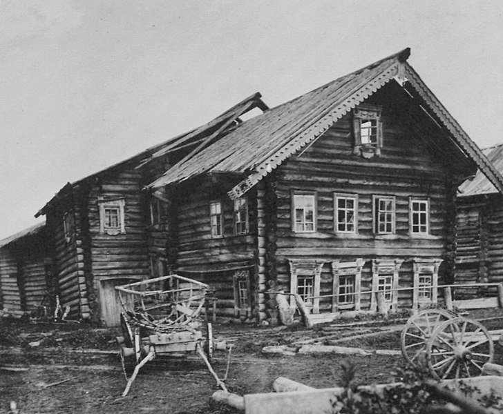 File:Russischer Photograph - Bauernhäuser im hohen Norden - ein Dorf unweit des Onega-Sees (3) (Zeno Fotografie).jpg