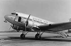 A Swissair egyik DC–3-asa