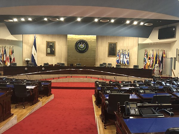 Blue Room of the Legislative Assembly of El Salvador.