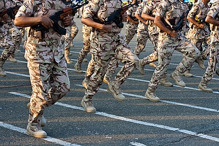 SANG members run past wearing the three color Desert DPM.