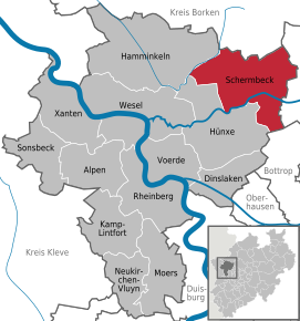 Poziția localității Schermbeck