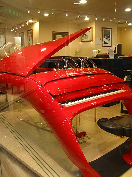 The Pegasus piano, made by the Schimmel firm.
