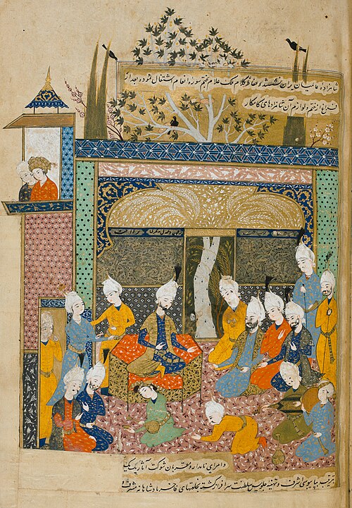 Coronation of Shah Ismail II, folio from Kholassat ot-Tavarikh by Ahmad Monshi Ghomi