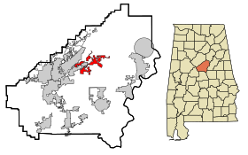 Shelby County Alabama Incorporated and Unincorporated areas Chelsea Highlighted.svg