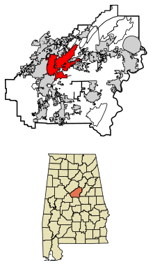 Shelby County Alabama Incorporated and Unincorporated areas Pelham Highlighted 0158848.svg