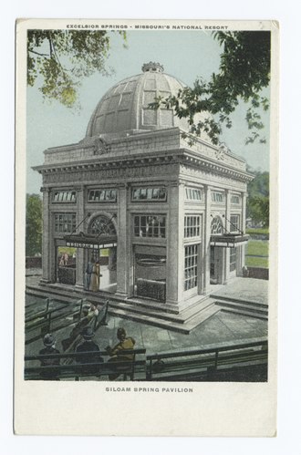 Siloam Spring Pavilion, early 20th century postcard Siloam Spring Pavilion, Excelsior Springs - Missouri's National Resort (NYPL b12647398-79438).tiff