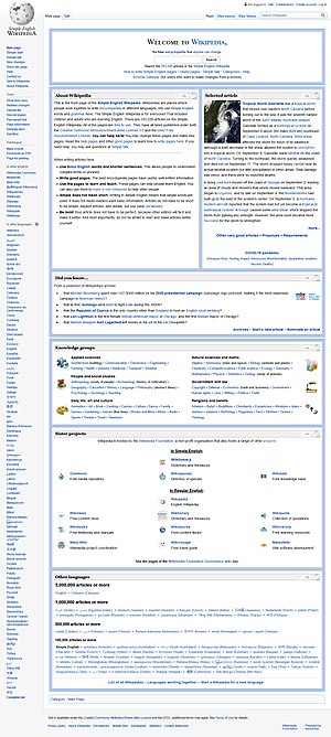 Hlavní strana Wikipedie ve zjednodušené angličtině