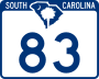 South Carolina Highway 83 marker