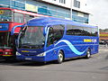 Southern Vectis 053 (HF08 UHS), a Scania K340/Irizar PB, parked up in Newport, Isle of Wight bus station. The coach, although owned by Southern Vectis at the time was on contract to Shearings Holidays, and so was in their livery.