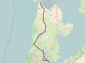 Spoorlijn Den Helder - Amsterdam op de kaart