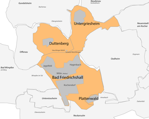 Lageplan der Stadtteile