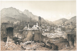 Ruinen nach dem Brand 1865