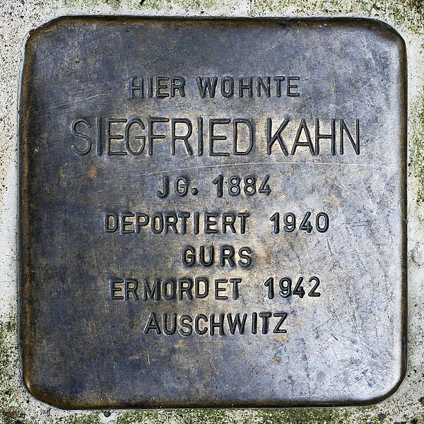 File:Stolperstein Siegfried Kahn Müllheim.jpg