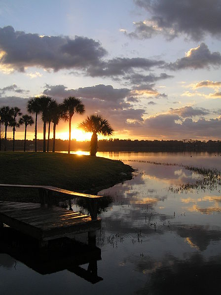 Sunrise over Lake Virginia from Rollins College campus