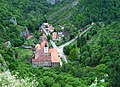 Čeština: Svatý Jan pod Skalou, okres Beroun. Od kříže ze Svatojánské skály. English: Svatý Jan pod Skalou, Beroun District, Central Bohemian Region, Czech Republic. Seen from the Saint Johannes rock. Camera location 49° 58′ 13.6″ N, 14° 08′ 14.1″ E    View all coordinates using: OpenStreetMap