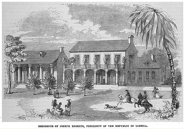 Residence of Joseph Jenkins Roberts, first President of Liberia, between 1848 and 1852.