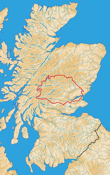 Catchment of the River Tay within Scotland.