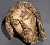 Cap de crucifix din lemn sculptat și vopsit. 035 (30848946035) .jpg