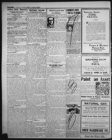 File:The Abilene Daily Reporter (Abilene, Tex.), Vol. 18, No. 36, Ed. 1 Tuesday, April 21, 1914 - DPLA - 81a514c281ae336f439345b068d3fe5f (page 4).jpg
