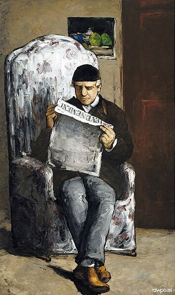 File:The Artist's Father, Reading "L'Événement" (1866) by Paul Cézanne. Original from The National Gallery of Art. Digitally enhanced by rawpixel. (50639905277).jpg