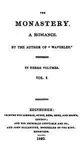 <i>The Monastery</i> 1820 novel by Walter Scott