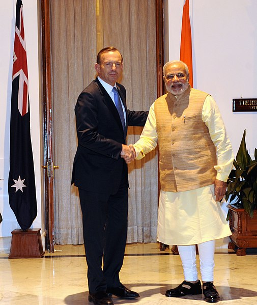 File:The Prime Minister of Australia, Mr. Tony Abbott shaking hands with the Prime Minister, Shri Narendra Modi, in New Delhi on September 05, 2014.jpg