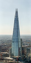 The Shard glass skyscraper, in London The Shard from the Sky Garden 2015.jpg