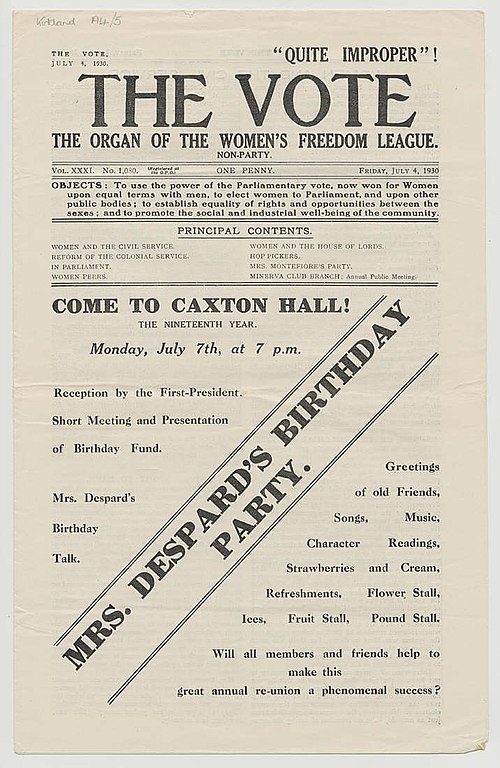 4 July 1930 issue of The Vote