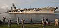 The aircraft carrier USS Nimitz (CVN 68) arrives at Joint Base Pearl Harbor-Hickam, Hawaii, for a scheduled port visit Dec. 3, 2013 131203-N-FF306-031.jpg