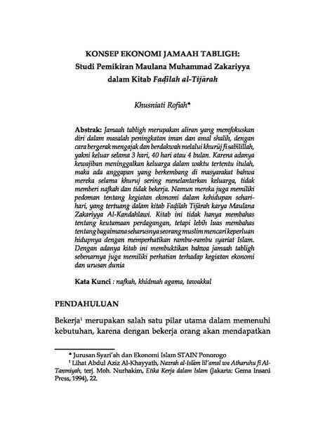 File:The concept of Jamaat Tabligh's Economy - A Study of Maulana Muhammad Zakariyya's Thoughts in the Book Fadilah Al-Tijarah (Bahasa Indonesia).pdf