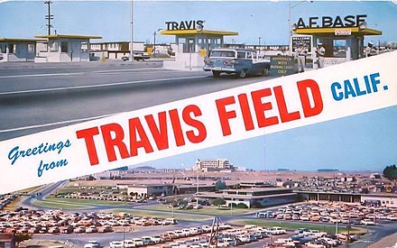 A Travis Air Force Base postcard dating from the 1970s