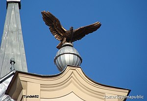 Turul bird on the city hall of Nagyszalonta (now Salonta), Romania (1907)