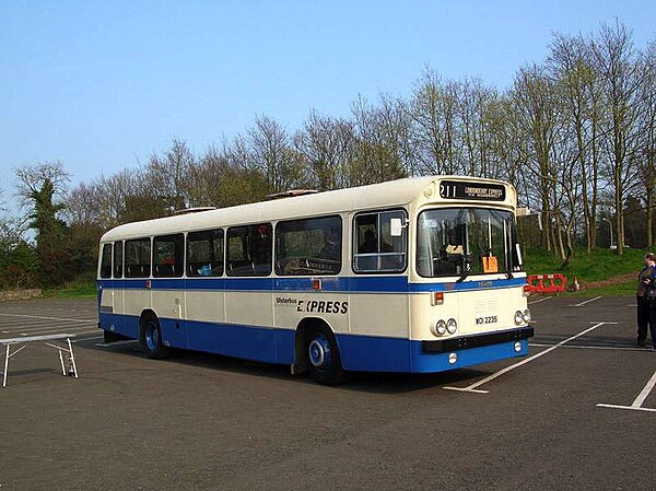An Ulsterbus Express Leyland Leopard with Alexander (Belfast) X-Type bodywork. The Leopard was a common sight on Northern Irish roads for over 40 year