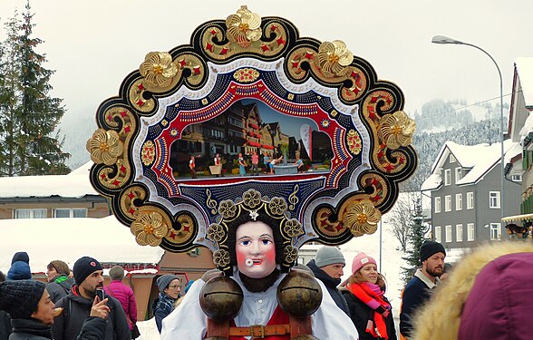 Extravagant headdresses and masks to celebrate the New Year in Urnäsch, Switzerland