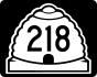 State Route 218 marker